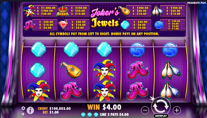 Ganar en la tragaperras Joker Jewels